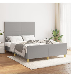 Cadre de lit avec tête de lit Gris clair 140x200 cm