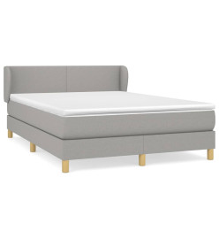 Lit à sommier tapissier avec matelas Gris clair 140x200cm Tissu