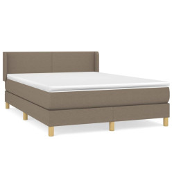 Lit à sommier tapissier avec matelas Taupe 140x200 cm Tissu