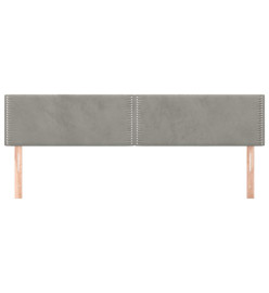 Têtes de lit 2 pcs Gris clair 90x5x78/88 cm Velours