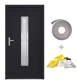 Porte d'entrée anthracite 98x200 cm PVC