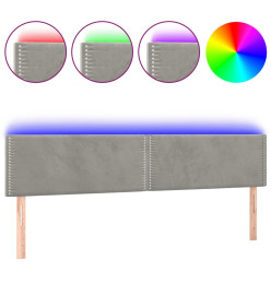 Tête de lit à LED Gris clair 180x5x78/88 cm Velours