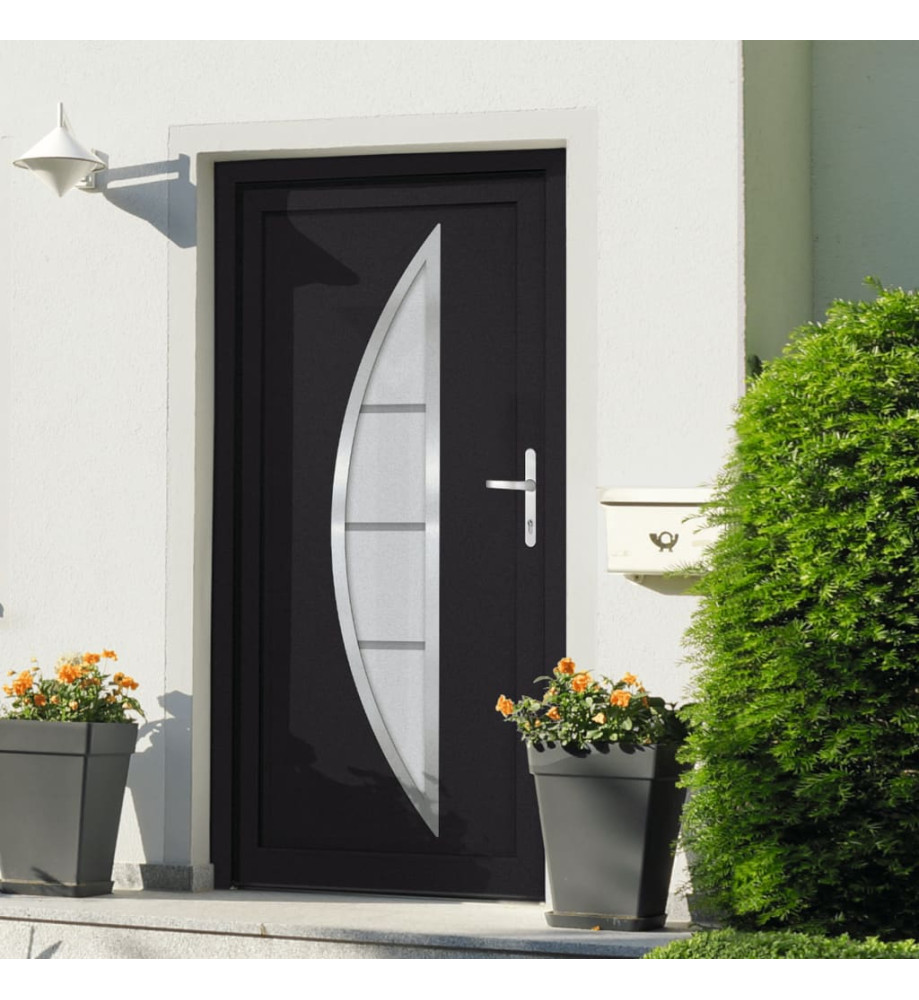 Porte d'entrée anthracite 108x208 cm PVC