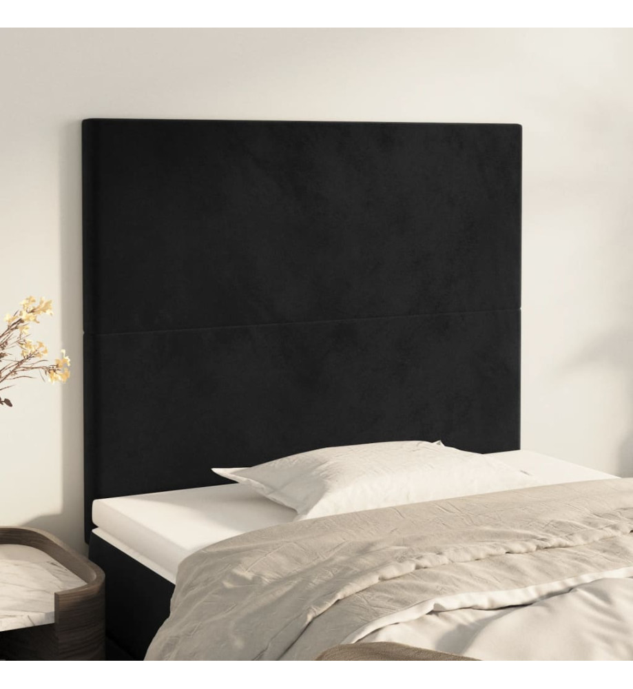 Têtes de lit 2 pcs Noir 80x5x78/88 cm Velours Têtes de lit 2 pcs Noir 80x5x78/88 cm Velours