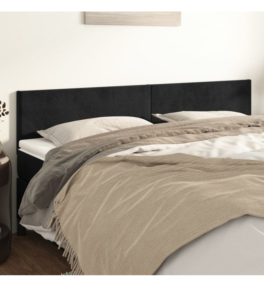 Têtes de lit 2 pcs Noir 80x5x78/88 cm Velours Têtes de lit 2 pcs Noir 80x5x78/88 cm Velours