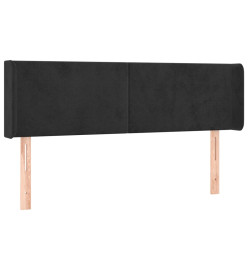 Tête de lit avec oreilles Noir 147x16x78/88 cm Velours