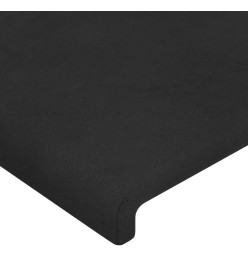 Tête de lit avec oreilles Noir 147x16x78/88 cm Velours
