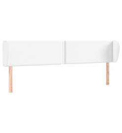 Tête de lit avec oreilles Blanc 203x23x78/88 cm Similicuir