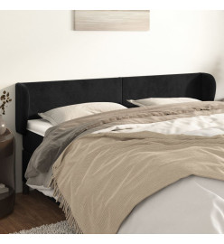 Tête de lit avec oreilles Noir 163x23x78/88 cm Velours