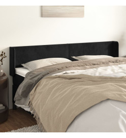 Tête de lit avec oreilles Noir 163x16x78/88 cm Velours