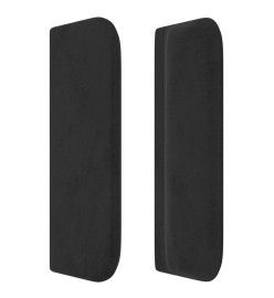 Tête de lit avec oreilles Noir 163x16x78/88 cm Velours