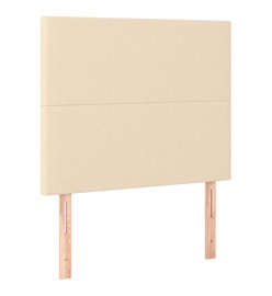Cadre de lit avec tête de lit Crème 100x200 cm Tissu