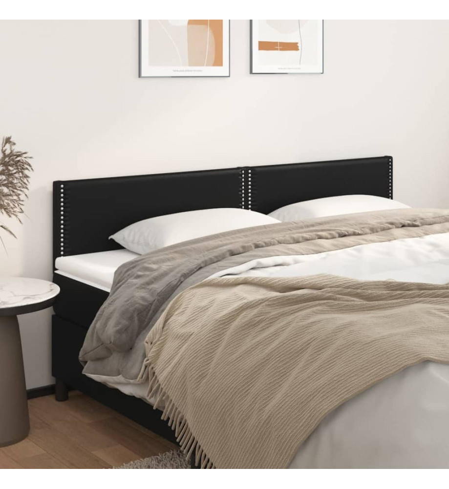 Têtes de lit 2 pcs Noir 80x5x78/88 cm Similicuir Têtes de lit 2 pcs Noir 80x5x78/88 cm Similicuir
