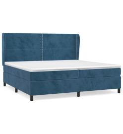 Lit à sommier tapissier et matelas Bleu foncé 200x200cm Velours