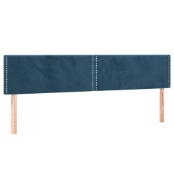 Têtes de lit 2 pcs Bleu foncé 100x5x78/88 cm Velours
