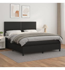 Lit à sommier tapissier avec matelas Noir 160x200 cm