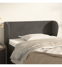 Tête de lit avec oreilles Gris foncé 93x23x78/88 cm Velours
