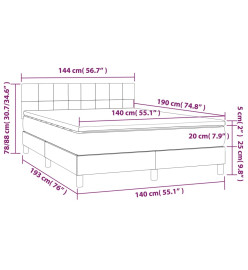Lit à sommier tapissier avec matelas Taupe 140x190 cm Tissu