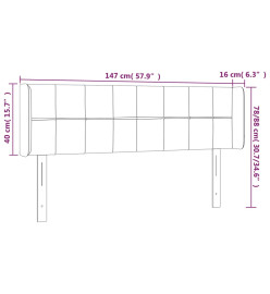 Tête de lit à LED Taupe 147x16x78/88 cm Tissu