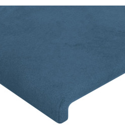 Cadre de lit avec tête de lit Bleu foncé 120x200 cm Velours