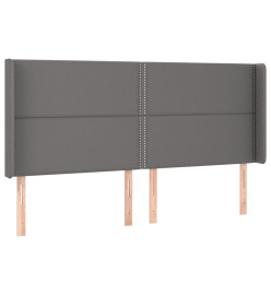 Tête de lit à LED Gris 163x16x118/128 cm Similicuir