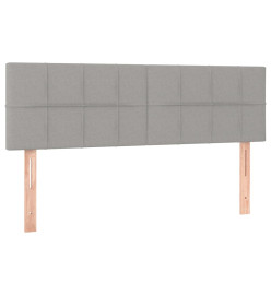 Sommier tapissier et matelas et LED Gris clair 140x190 cm Tissu