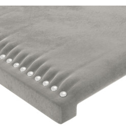 Cadre de lit avec tête de lit Gris clair 100x200 cm Velours