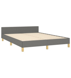 Cadre de lit avec tête de lit Gris foncé 140x190 cm Tissu