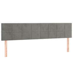 Lit à sommier tapissier et matelas Gris clair 180x200cm Velours