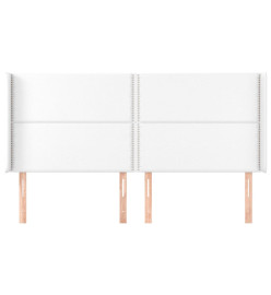 Tête de lit avec oreilles Blanc 163x16x118/128 cm Similicuir