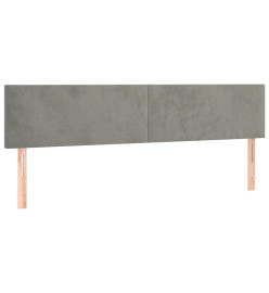 Tête de lit à LED Gris clair 180x5x78/88 cm Velours