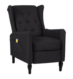 Fauteuil de massage inclinable Noir Tissu