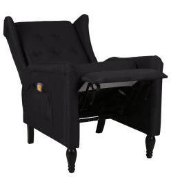 Fauteuil de massage inclinable Noir Tissu