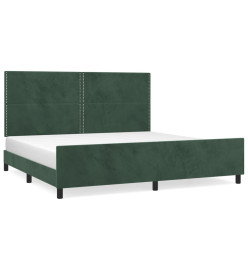 Cadre de lit avec tête de lit Vert foncé 200x200 cm Velours