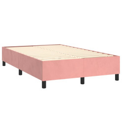 Sommier tapissier avec matelas et LED Rose 120x200cm Velours