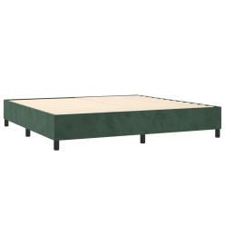 Lit à sommier tapissier et matelas Vert foncé 200x200cm Velours