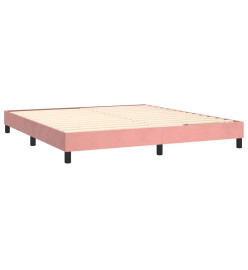 Sommier tapissier avec matelas et LED Rose 160x200 cm Velours