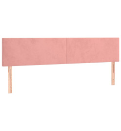 Sommier tapissier avec matelas et LED Rose 160x200 cm Velours