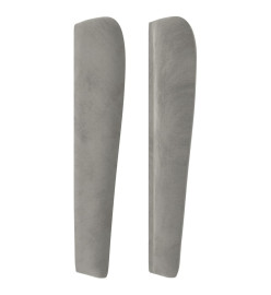 Tête de lit avec oreilles Gris clair 93x23x118/128 cm Velours