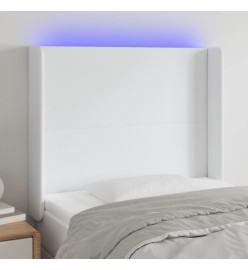 Tête de lit à LED Blanc 93x16x118/128 cm Similicuir