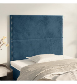 Têtes de lit 2 pcs Bleu foncé 90x5x78/88 cm Velours