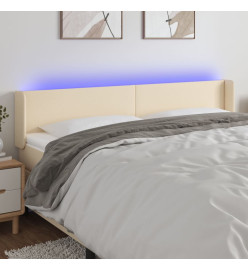 Tête de lit à LED Crème 163x16x78/88 cm Tissu