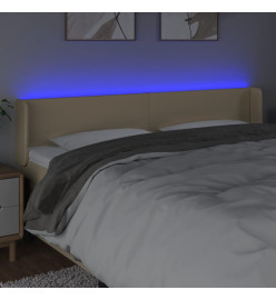 Tête de lit à LED Crème 163x16x78/88 cm Tissu