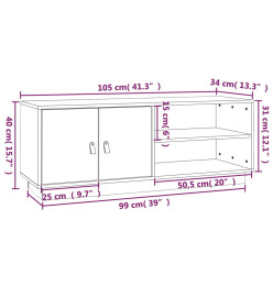 Meuble TV 105x34x40 cm Bois de pin massif