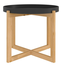 Table basse Noir 53x53x43,5 cm Bois d'ingénierie et pin massif