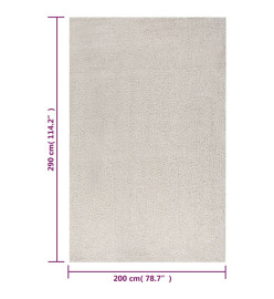 Tapis shaggy à poils longs Crème 200x290 cm