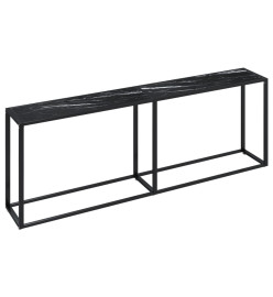 Table console Marbre noir 220x35x75,5 cm Verre trempé