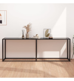 Table console Noir 220x35x75,5 cm Verre trempé