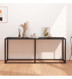Table console Marbre noir 180x35x75,5 cm Verre trempé