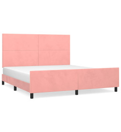 Cadre de lit avec tête de lit Rose 160x200 cm Velours